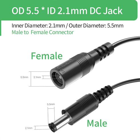 Security-01 3.3FT 1M 5.5mm 2.1mm,for DC Power Extension Cable x CCTV Camera IP WiFi Camera,DVR,LED Strip,DC Power