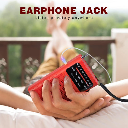 Goodes Portable Radio AM FM, Transistor Radio with Loud Speaker, Battery Operated for Indoor & Outdoor Use