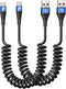USB C Cable 3ft 2Pack, Coiled USB A to USB C Charge Cord for Car, Compatible with Samsung Galaxy S20/S10/S9/S8