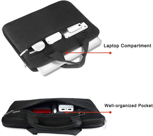 Voova Laptop Bag 15.6 Inch, 360° Protective Sleeve for MacBook Air 15 M2, Waterproof Computer Bag, Black