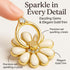 NXVX 360 3M Daisy Phone Ring Holder Nine-Petal White Flower Grip, Rotating Finger Ring & Kickstand, Rhinestone Bling
