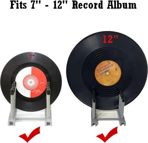 Pmsanzay Vinyl Record Storage Holder Stand, Cleaning Device Drying Rack for 12" and 7" Records, Grey
