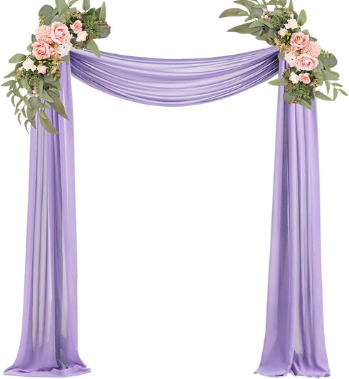 Lavender Wedding Arch Draping Fabric, 29" x 20FT Sheer Drapes for Ceremony, Arbor, Stairs Swag Decoration
