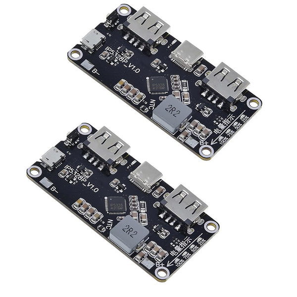 HiLetgo 2pcs IP5328P Dual USB Battery Fast Charge Module, Bi-Directional 18W Fast Charging Power Bank Board