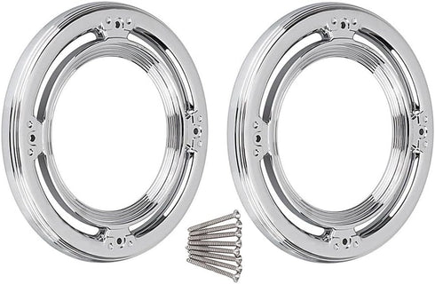 MASO Motorcycle Rear Speaker Accents Cover, Chrome Silver ABS Trim for Harley Electra Street Road Glide Trikes