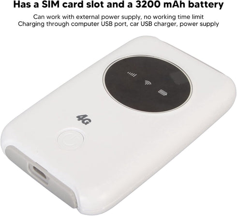 Yoidesu 5G 300Mbps 3200mAh 10 Unlocked SIM Card Slot Portable Router LTE USB Modem, Battery, Up to Devices, for Travel