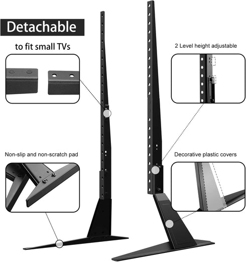 Universal TV Stand, Metal TV Legs for 20-65 inch LCD/LED/OLED/Plasma Flat&Curved Screen TV with Height Adjustment, VESA