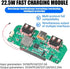 Generic 22.5W USB Fast Charging Step-Down Converter Power Bank Module with PD QC FCP VOOC Protocols Type-C and Dual USB
