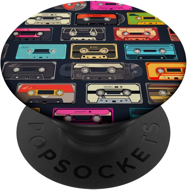 Retro Life Music Lover Cassette PopSockets Standard PopGrip for National Retro Day