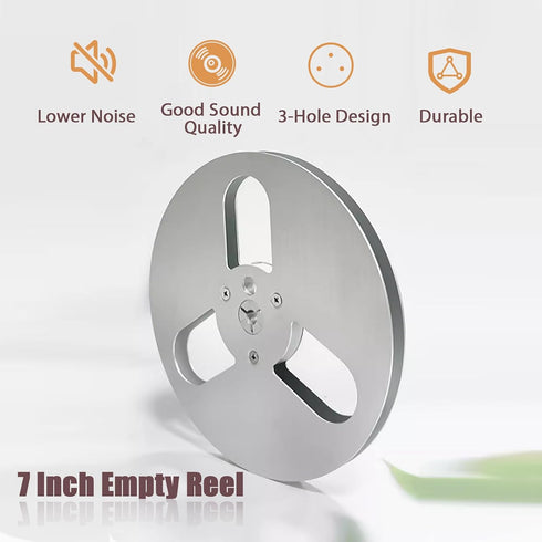 FOLOSAFENAR 1/4 Inch 7 Inch 3 Hub Empty Reel to Reel Take-up Reel - Universal Holes Aluminum Alloy Opening Part, Low