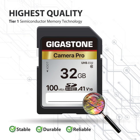 Gigastone 5-Years 32GB 2-Pack, A1 V10 2 Data Recovery SD Card Camera Pro, SDHC Memory Card Compatible with SPYPOINT