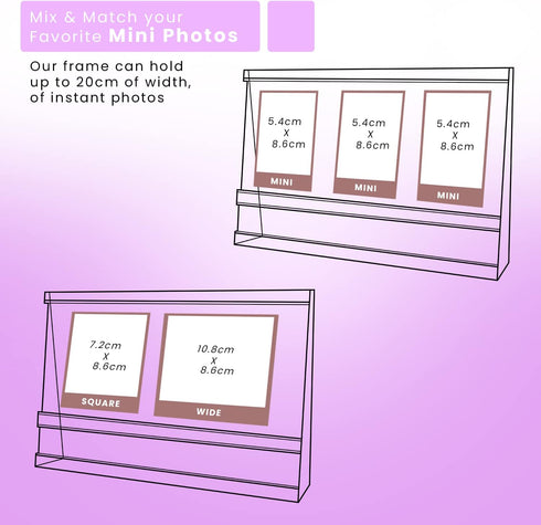 Elil Instax Frame for Fujifilm Instax Mini Film - Acrylic Desktop Picture Display