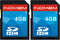INDMEM SD Card 4GB SDHC Class 4 Flash Memory Card, 2 Packs for Digital Cameras