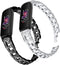 Compatible with Fitbit Inspire 3 Smartwatch Adjustable Metal Band Bling Crystal Rhinestone Bracelet Wrist Strap for