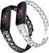 Compatible with Fitbit Inspire 3 Smartwatch Adjustable Metal Band Bling Crystal Rhinestone Bracelet Wrist Strap for