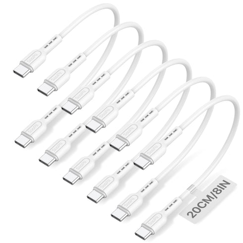SOOPII 6-Pack Short USB C to USB C Cables,8 Inch/0.7Ft 60W Type