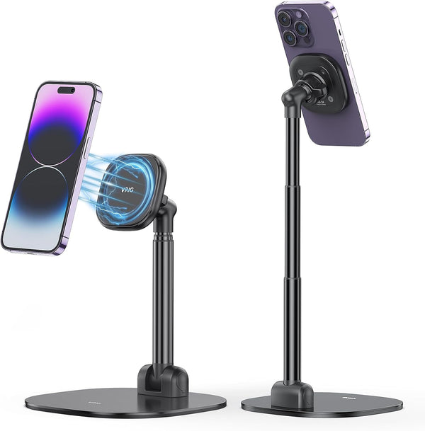 VRIG Magnetic Desk Phone Stand for Office/Home, 360° Rotation Phone Holder with Magnetic Ring for iPhone 14/13/12/11