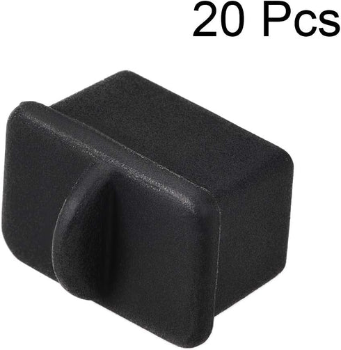 uxcell 20pcs SFP-A Silicone Protectors, Port Anti Dust Cap Cover, Black