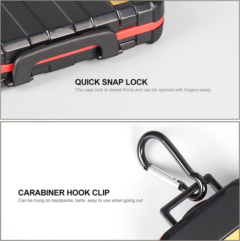 LENSGO Camera Battery Memory Card Case, Water-Resistant Hard Protector for 2 Camera Batteries and 4 SD Cards