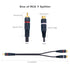 RCA Splitter, 2 Pcs 1 Male to 2 Female Audio Cord Speaker Y Adapter Splitter Cable, 8.5 Inches Gold Plated