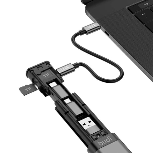 Budi 9-in-1 Essential Travel Charging & Data Sync Cable Stick - Black by fonefunshop