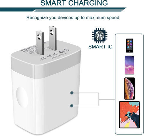 AILKIN USB Charger Cube, 4.8A 4-Port Wall Charger Plug, Charging Station for iPhone 15 14 13 12 11 Pro Max