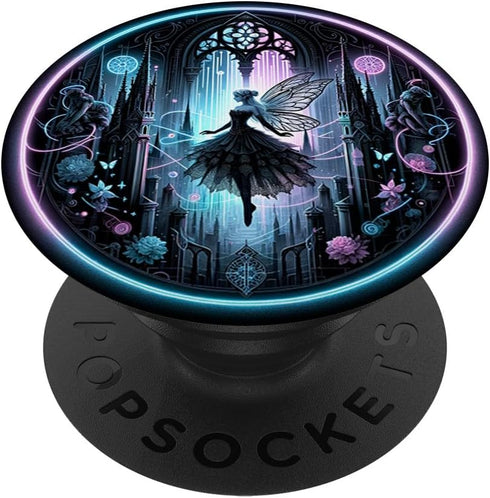 Gothic Fairy Dark Aesthetics PopSockets Standard PopGrip, Goth Culture Fairycore Occult Design