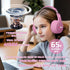 MIDOLA Kids Headphones Bluetooth 5.3 - Wireless 60H Play Time Volume Limit 85/110dB Over Ear Headset for Children Pink