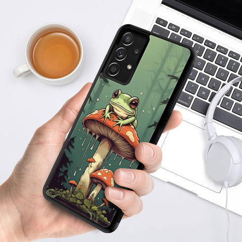 Cute Frog Mushroom Forest Phone Case for Samsung Galaxy A32 5G, Dustproof Full-Body Case for Women Girls