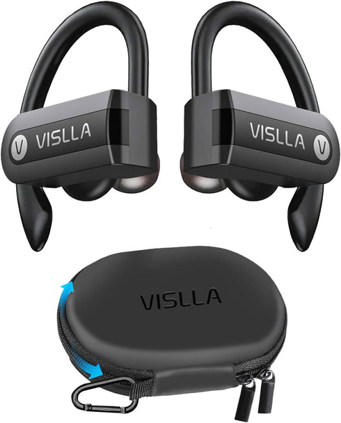 Wireless Earbuds with Microphone, Bluetooth Headphones Over The Ear, 70H Playback Time, Leather Display Case, HiFi