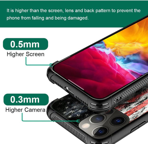 DJSOK Case Compatible with iPhone 15 Pro Max Case, Distressed Flag Case for iPhone 15 Pro Max Case for Man Boy Girl Dual Layer Shockproof Rugged Cover Pattern Design Cover
