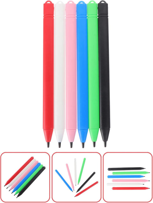 Hemobllo LCD Writing Tablet Pen, 6 Pcs Replacement Stylus Drawing Pen for LCD Writing Tablet, Doodle Board (Random