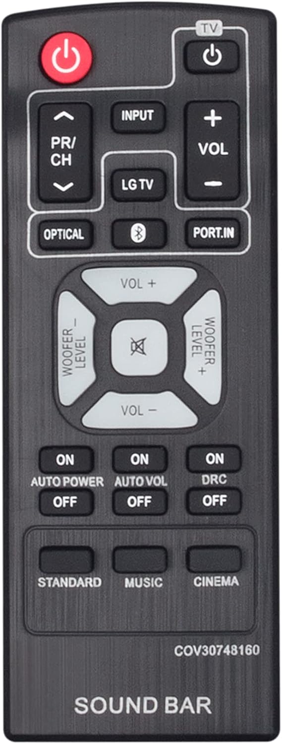 COV30748160 Replacement Soundbar Remote Control for LG Sound Bar NB2540 NB2540D