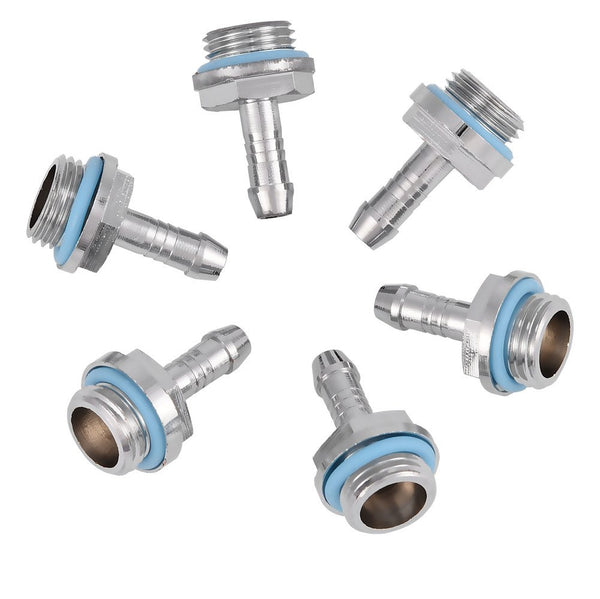 PC Water Cooling System 6 PCS Two-Touch Fitting G1/4 Thread Barb Connector for Tube, Water Cooling Kit