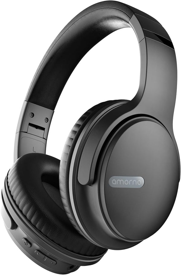 AMORNO Over Ear Bluetooth Headphones, HiFi Stereo, 68H Playtime, Foldable, Lightweight, Mic for Cellphone/PC/Office