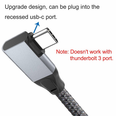 Right Angle USB C Male to Female Extension Cable 3.3ft, Type C 3.1 Gen 2, 10Gbps Data, 4K Video, 100W Charging
