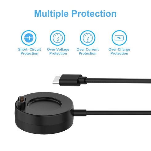 COSOOS 2-Pack USB-C Charging Cables for Garmin, 1m Long & 30cm Short Charging Dock for Fenix 7 6 5, Vivoactive 5 4 3