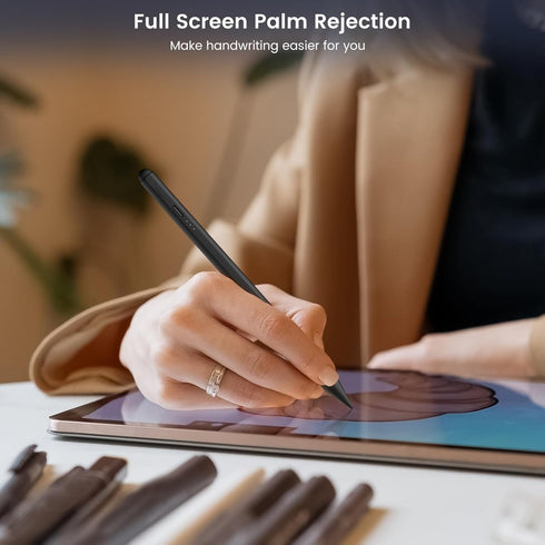 Stylus Pen for iPad, 13 mins Fast Charge Apple iPad Pencil, Dual-Tip Active Stylus, Palm Rejection, Tilt Sensitivity,