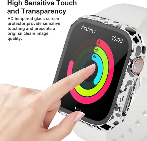 Haojavo 14 Pack Case with Tempered Glass Screen Protector for Apple Watch Series 9 8 7 41mm, Slim Fit Scratch Resistant