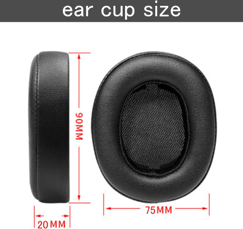 Replacement Ear Pads for E55BT Headphones, Protein PU Leather Ear Pads Repair Parts (Black)