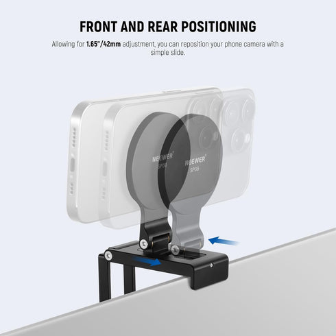 Neewer Continuity Camera Mount for Desktop Monitor, Magnetic Tri Fold Desk Phone Webcam Holder with Arca Type Base