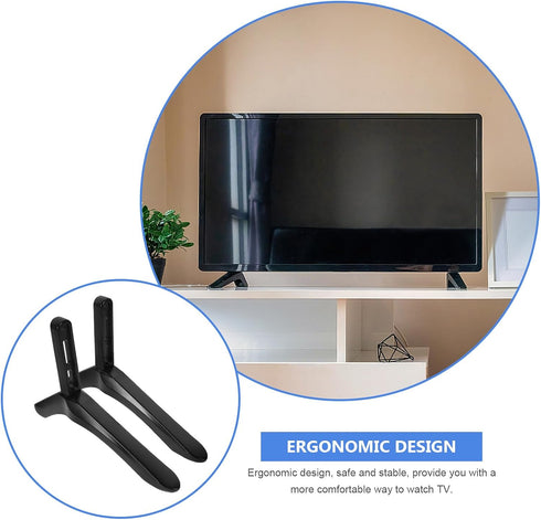 ULDIGI Tv Stand Replacement Base with Screws Black Desktop Tv Holder Pedestal Feet Tabletop Television Bracket