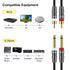 J&D Dual 1/4 inch TS to Dual RCA Cable, Heavy Duty 1/4 Male to RCA Male Adapter, 3 Feet