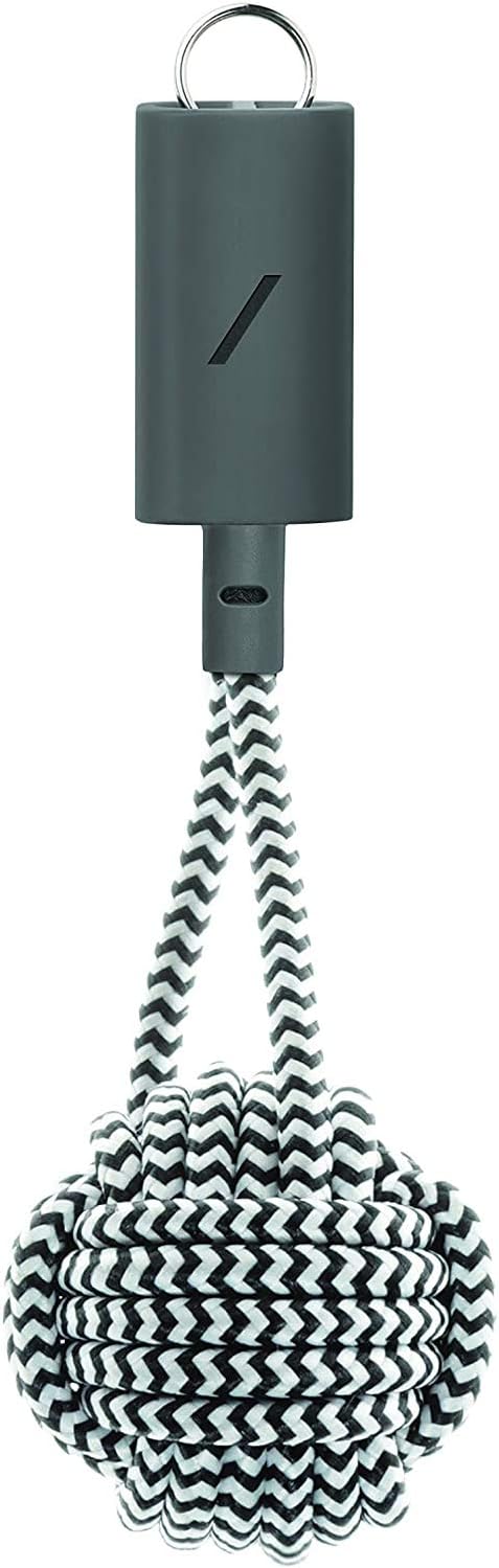 Native Union Key Cable - Durable USB-C to Lightning High Speed Charging Cable with Key Fob for iPhone 14, 13 (Zebra)
