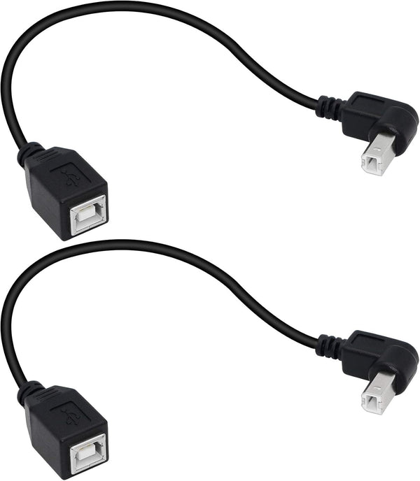 SinLoon USB 2.0 Type-B Printer Cable, 2-Pack USB B Female to Type B Male (90 Degree Down)
