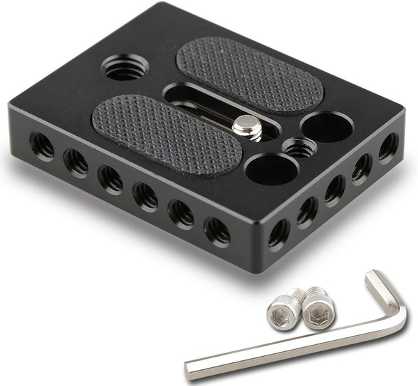 CAMVATE Baseplate with 1/4" & 3/8" Thread Hole for DSLR Camera Cage Rig - 1578