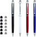 Stylus Pen, 4 Pcs Hybrid Mesh Fiber Tip Stylus and Ballpoint Pens for Touch Screen Devices with 12 Tips - Multi Color