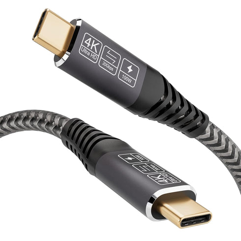 USB C to USB C Cable 10ft - Long USB C 3.2 Gen 2x2 Monitor Cable, 4K, 20Gbps Data Transfer, 100W Fast Charging,