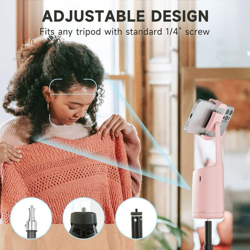 Auto Face Tracking Tripod, 360° Rotation Auto Tracking Phone Holder with Remote and Gesture Control
