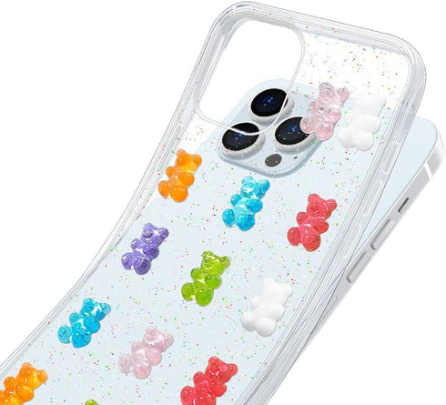 UnnFiko Cute Clear Phone Case for iPhone 7/8, Kawaii Cartoon Bears Protective Cover